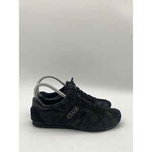 Womens Size 7 Coach Katelyn Signature Shoes Lace Up Black Q170 Athletic Sneakers